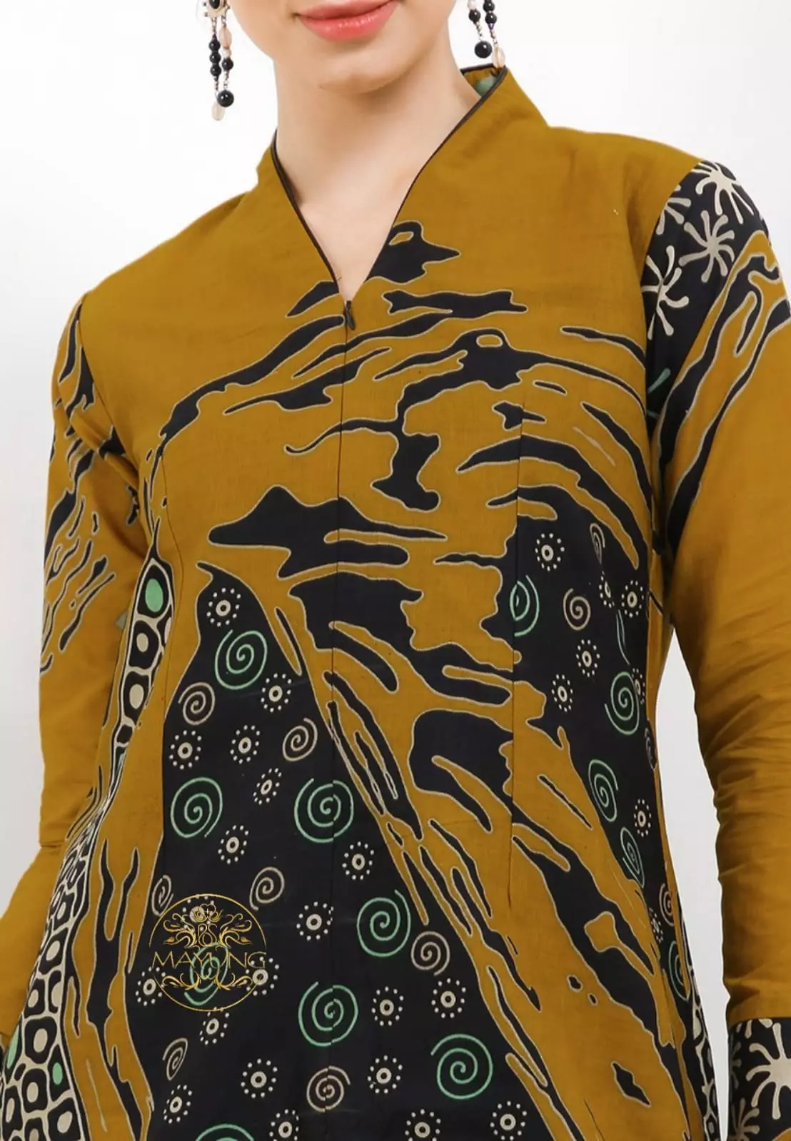 Blouse Batik Awandirga Kuning Premium Slimfit Elegant