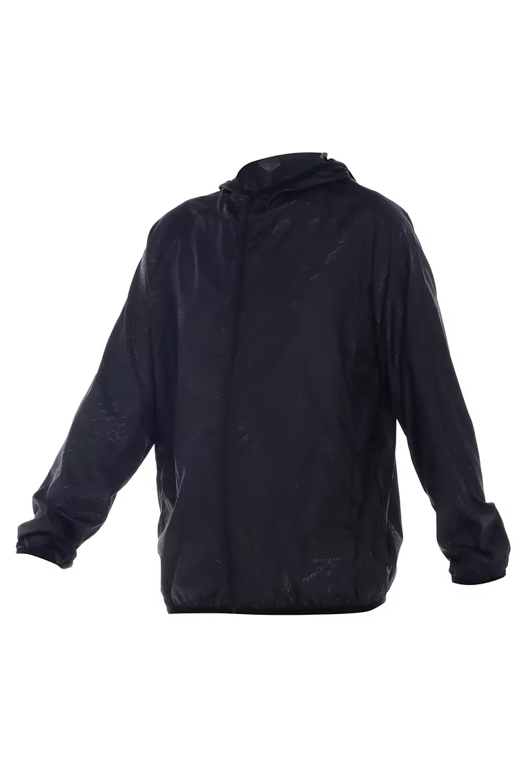 Jems Jaket Olahraga Pria & Wanita Quick-dry Windbreaker Waterproof Material Parasut ORIGINAL - Black
