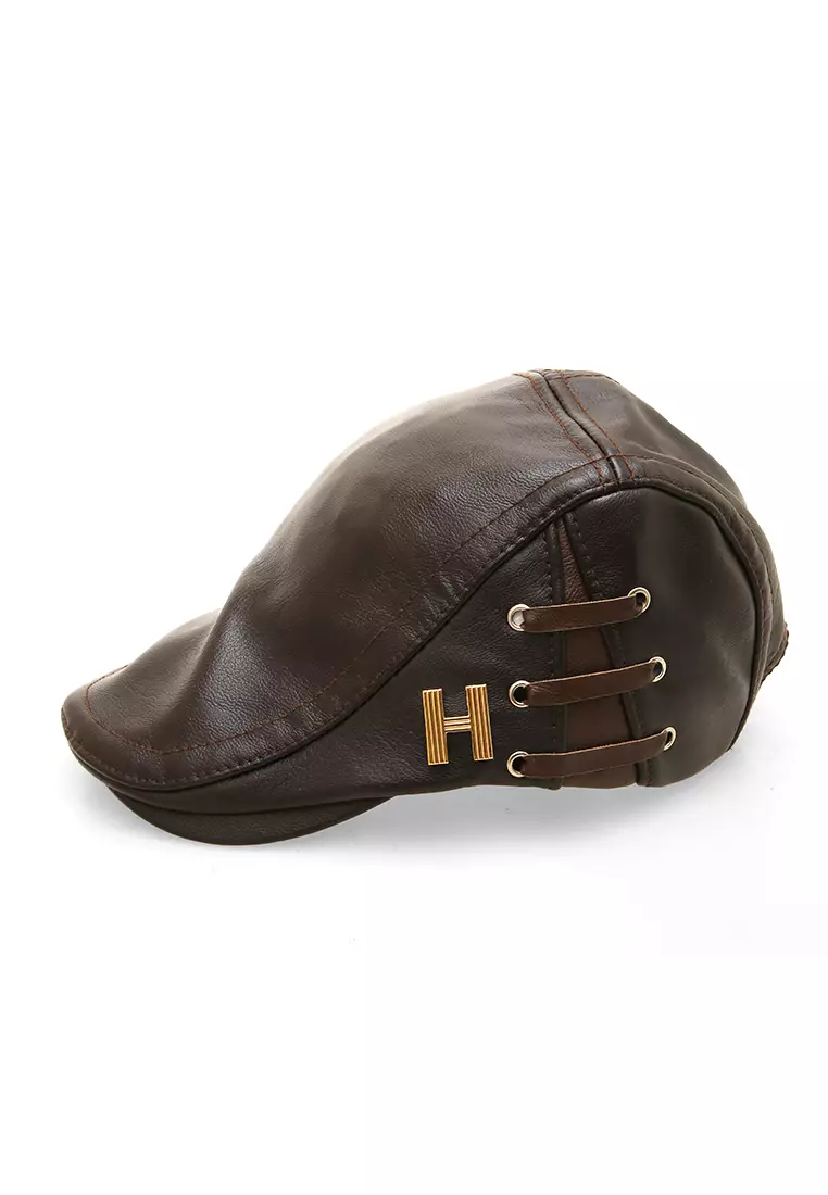 Kai Aksesoris Fashion Pria Wanita Casual Hat Preferred Style Material Leather ORIGINAL - Deef Coffee