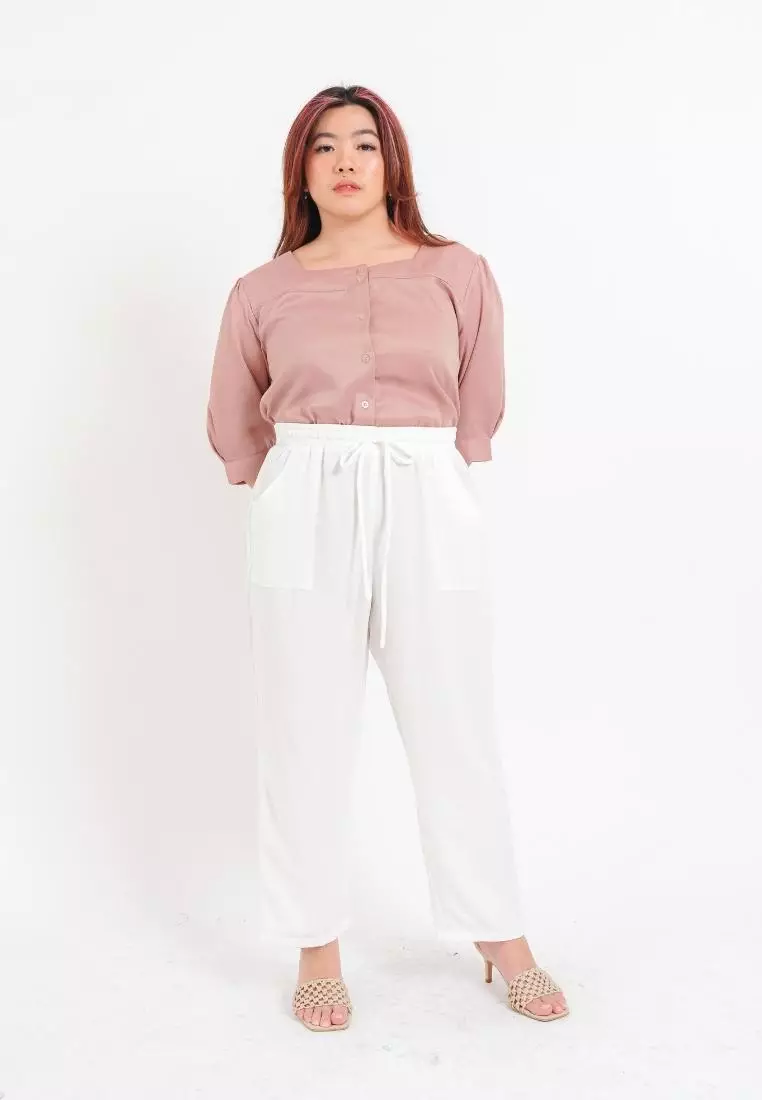 Plus Size Pants Yoo Ra Broken White