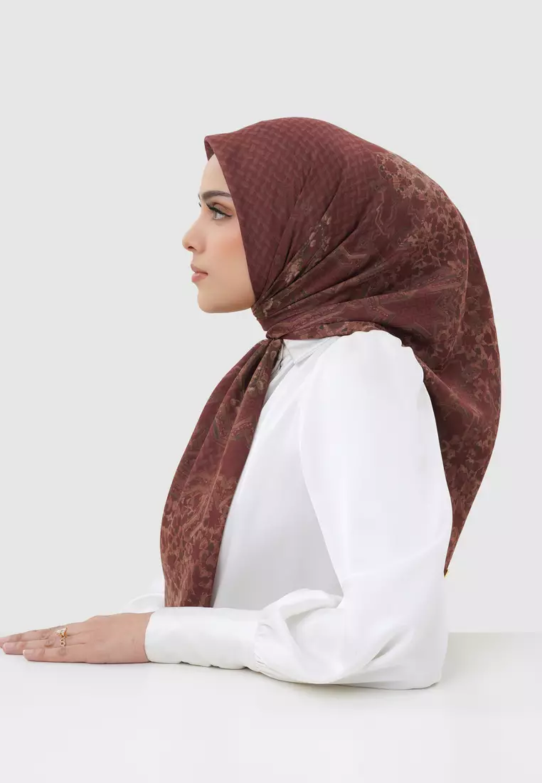 Haramain 2 Voile Square - Oud Red