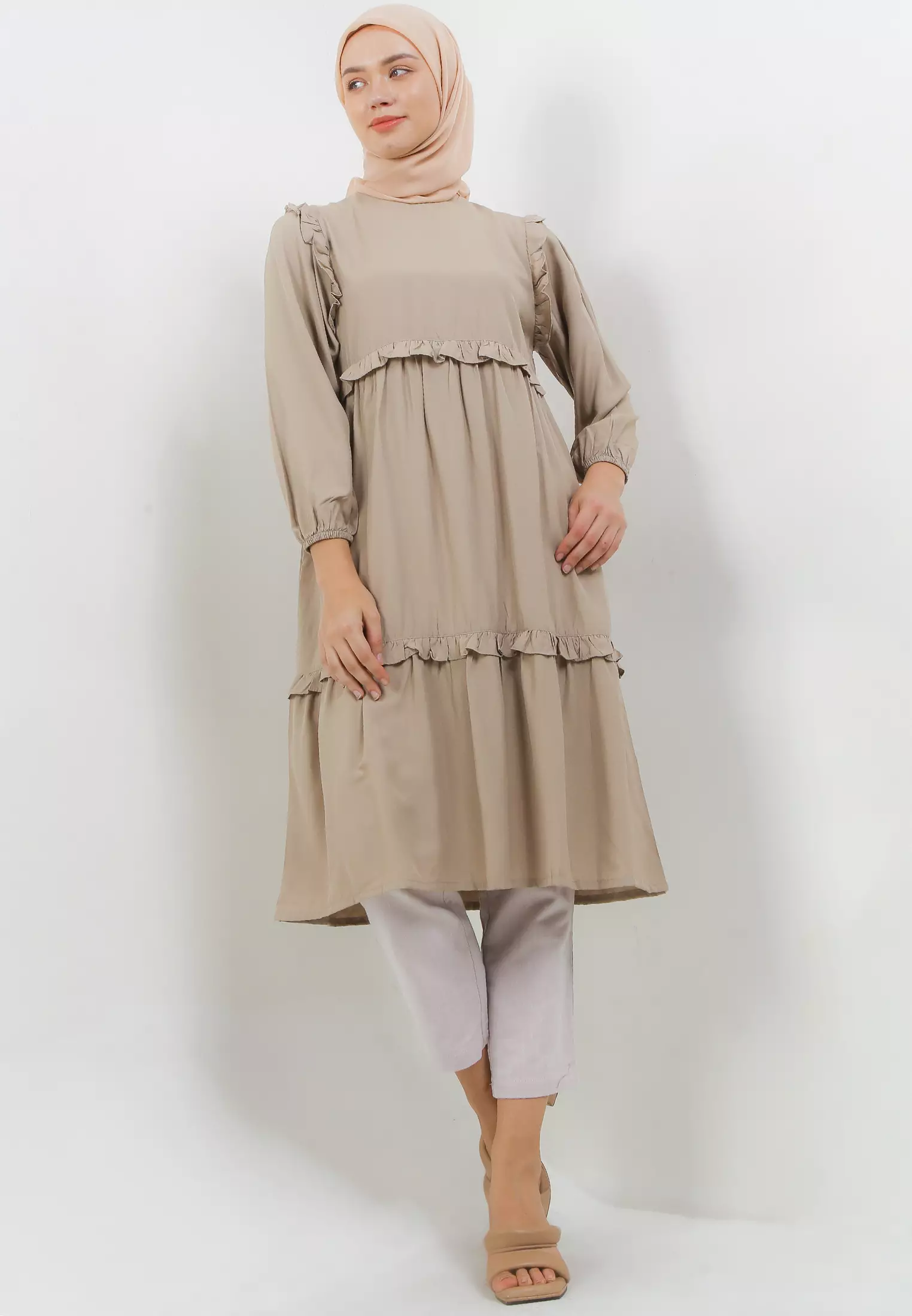 MFMW Doremi Midi Dress Gamis Khaky