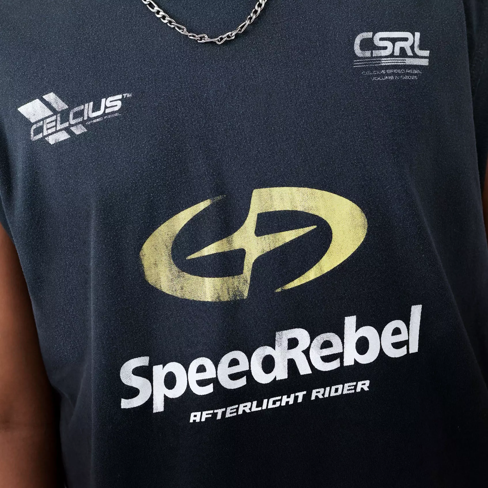 CELCIUS Speed Rebel Kaos Sleeveless Graphic Wash LIN001402C Hitam