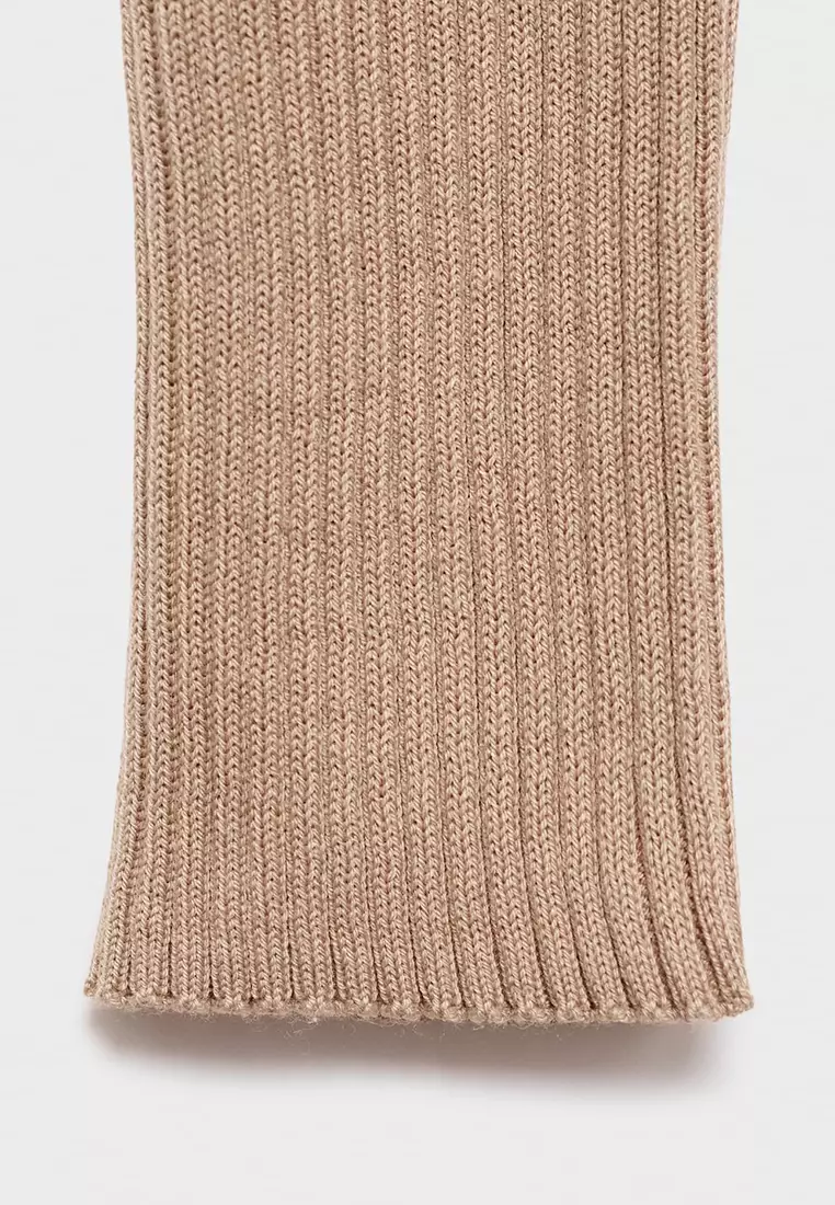 V-Neck Ribbed Knit Sweater