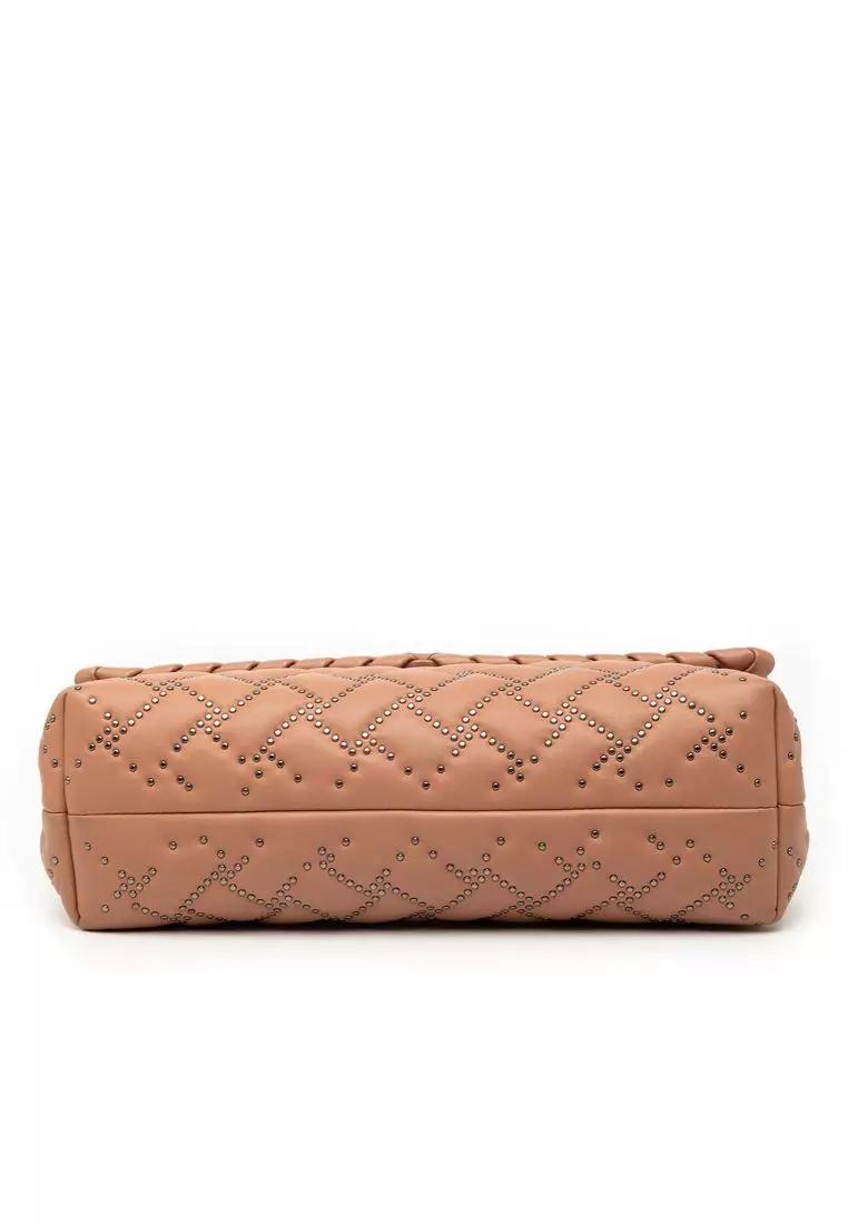 Pre-Loved Bottega Veneta Small Nappa Intrecciato Studded Olimpia Shoulder Bag