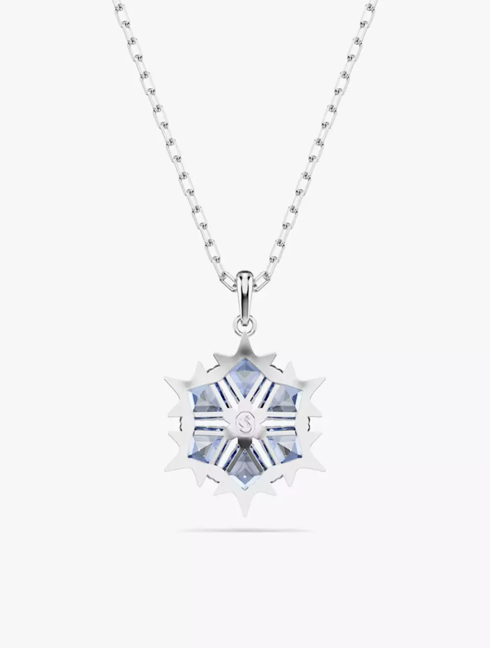 Magic pendant, Snowflake, Blue, Rhodium plated