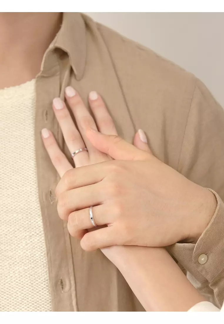 18K Solid Gold & 950 Platinum PROMESSA Majesty Ring for Men (Size: 18, Diameter 18.3mm) 75227R