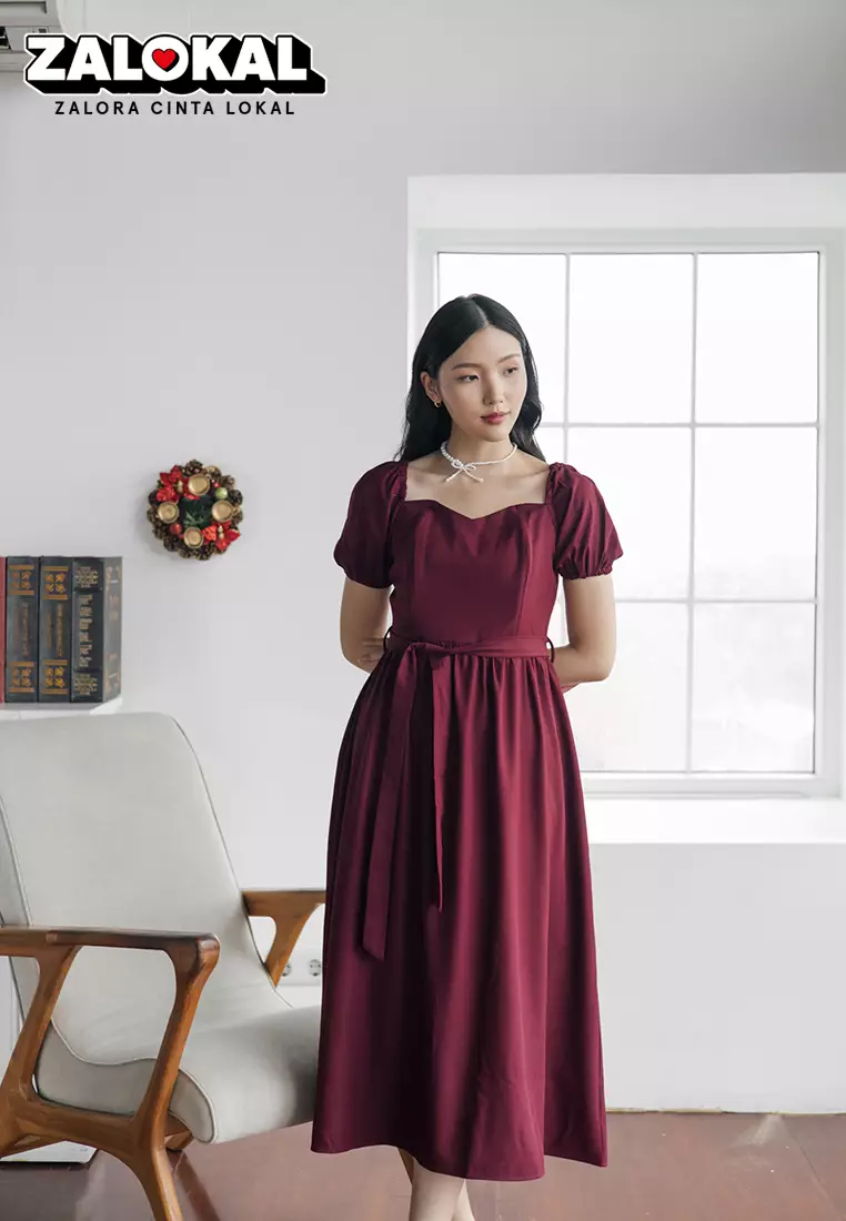 Zalora 2024 maroon dress