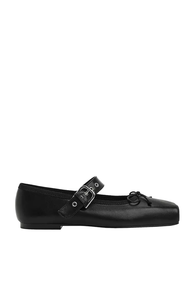 Discount on Mango  shoes - SKU: Square Toe Flats With Buckle