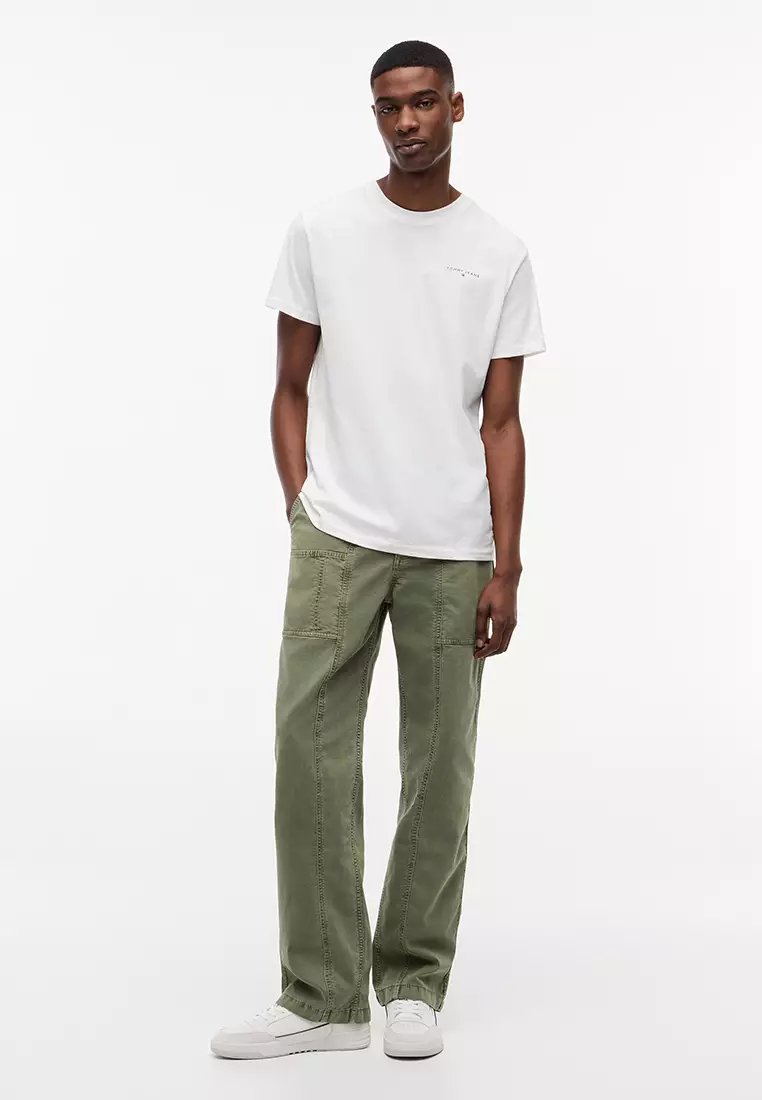 Linear Logo Slim Crew Neck T-Shirt - Tommy Jeans