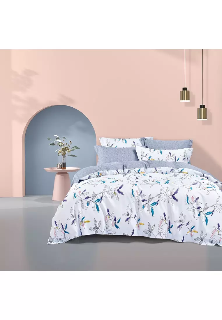 Buy Epitex Epitex (Quilt Cover Set) 1200TC Hybrid Botanic Silk Bedsheet