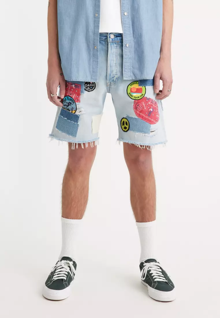 Mens denim three hot sale quarter length shorts