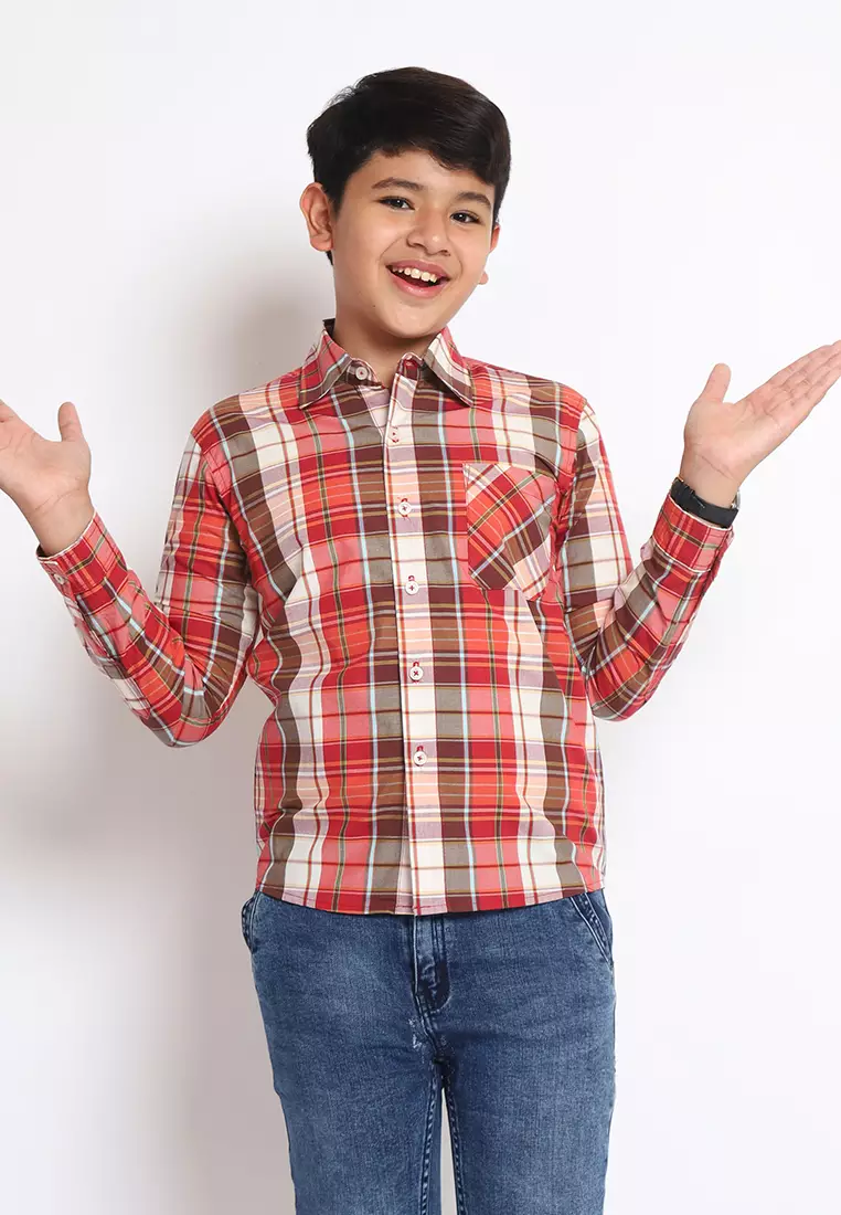 Cardinal Kids Boy Checks Kemeja Anak Laki-laki