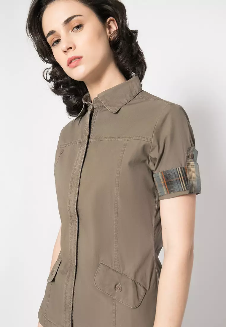 LGS Kemeja Wanita Warna Coklat Motif Polos LLSH.380.FM789.409.7C