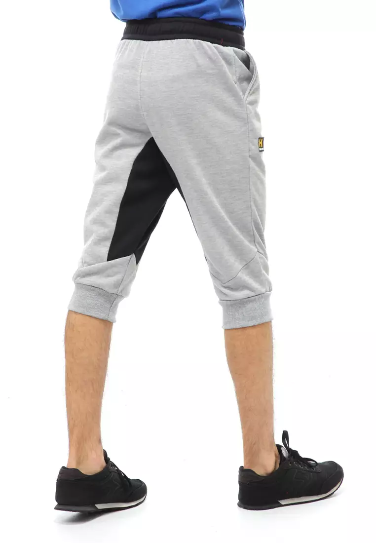 Rishham Short Pants Celana Jogger Pendek Pria Simple Design Material Baby Terry ORIGINAL - Light Gray