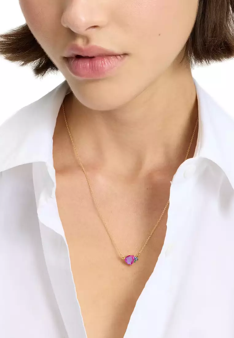 Shine Me Up Pendant Necklace - Red Multi KJ393