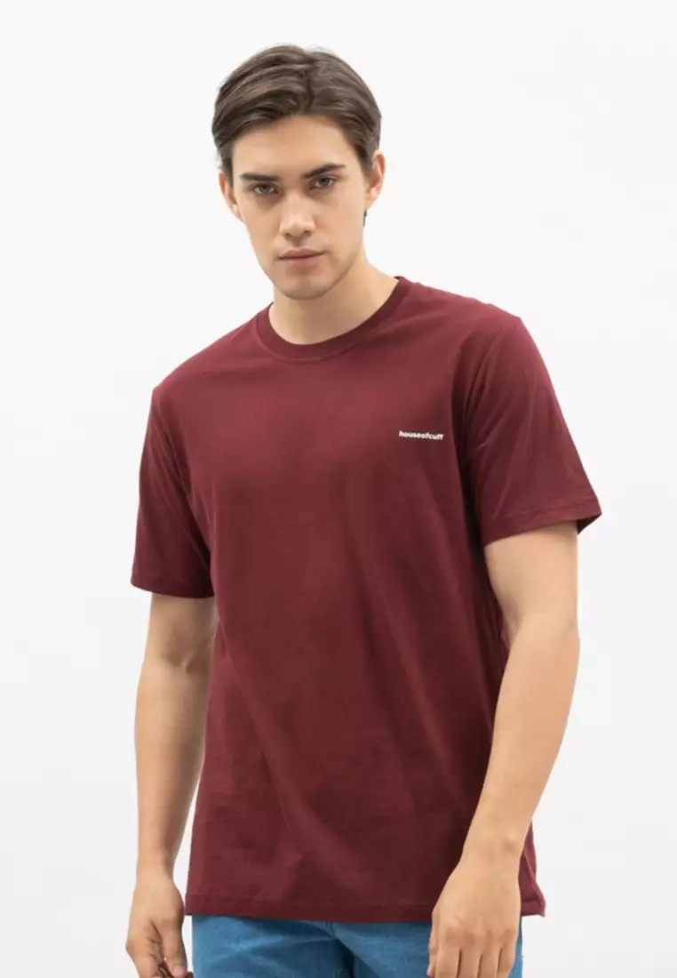 Kaos Polos Pria Premium Katun Combed Lengan Pendek Marun