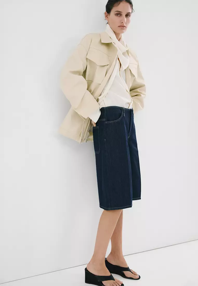 Mid-Rise Denim Bermuda Jorts