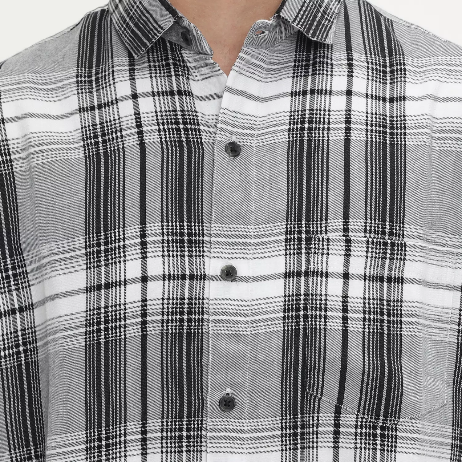 LARUSSO Kemeja Flannel Tencel Panjang - Grey Black N001