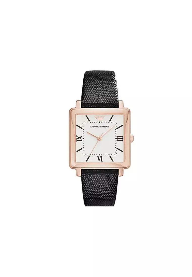 Emporio armani ladies watch leather strap on sale