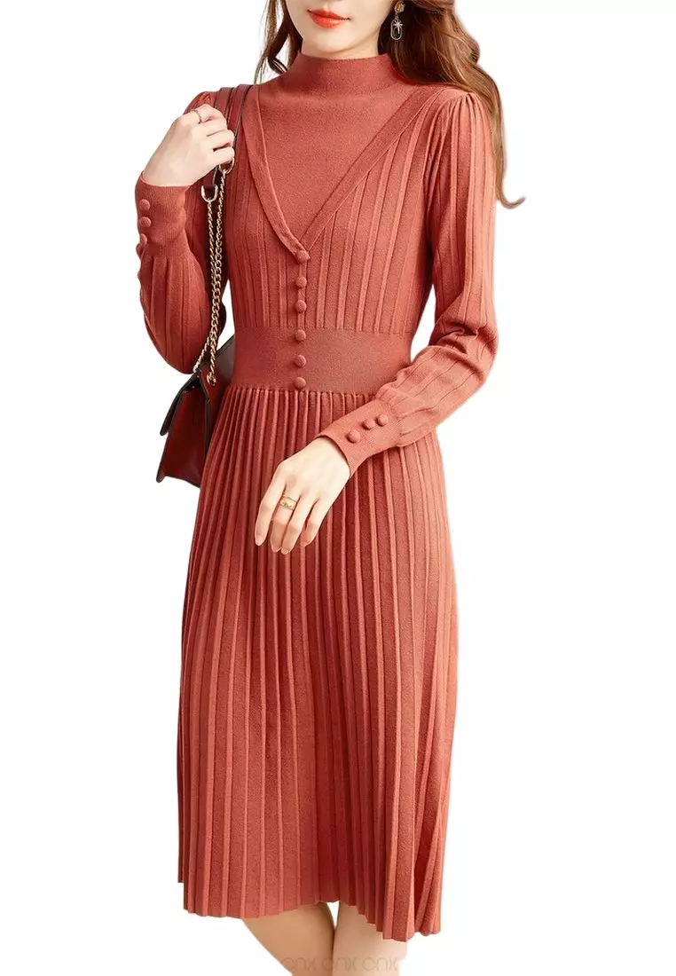 Elegant pleated dresses new arrivals