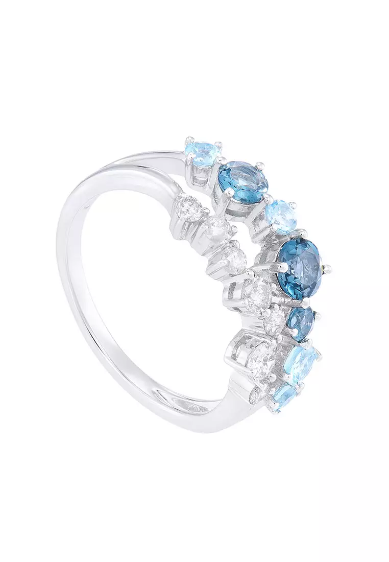 Gemstone white sales gold rings