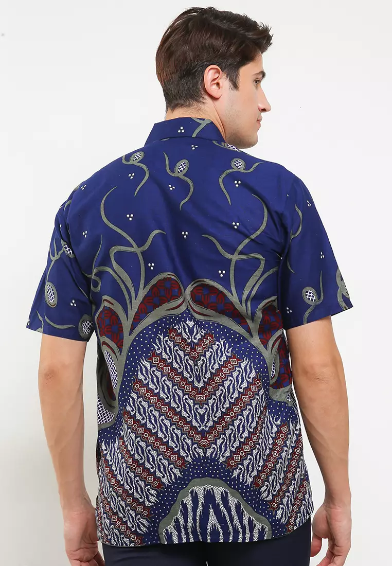 Ocean Kemeja Batik Premium Pria Casual Modern Lengan Pendek