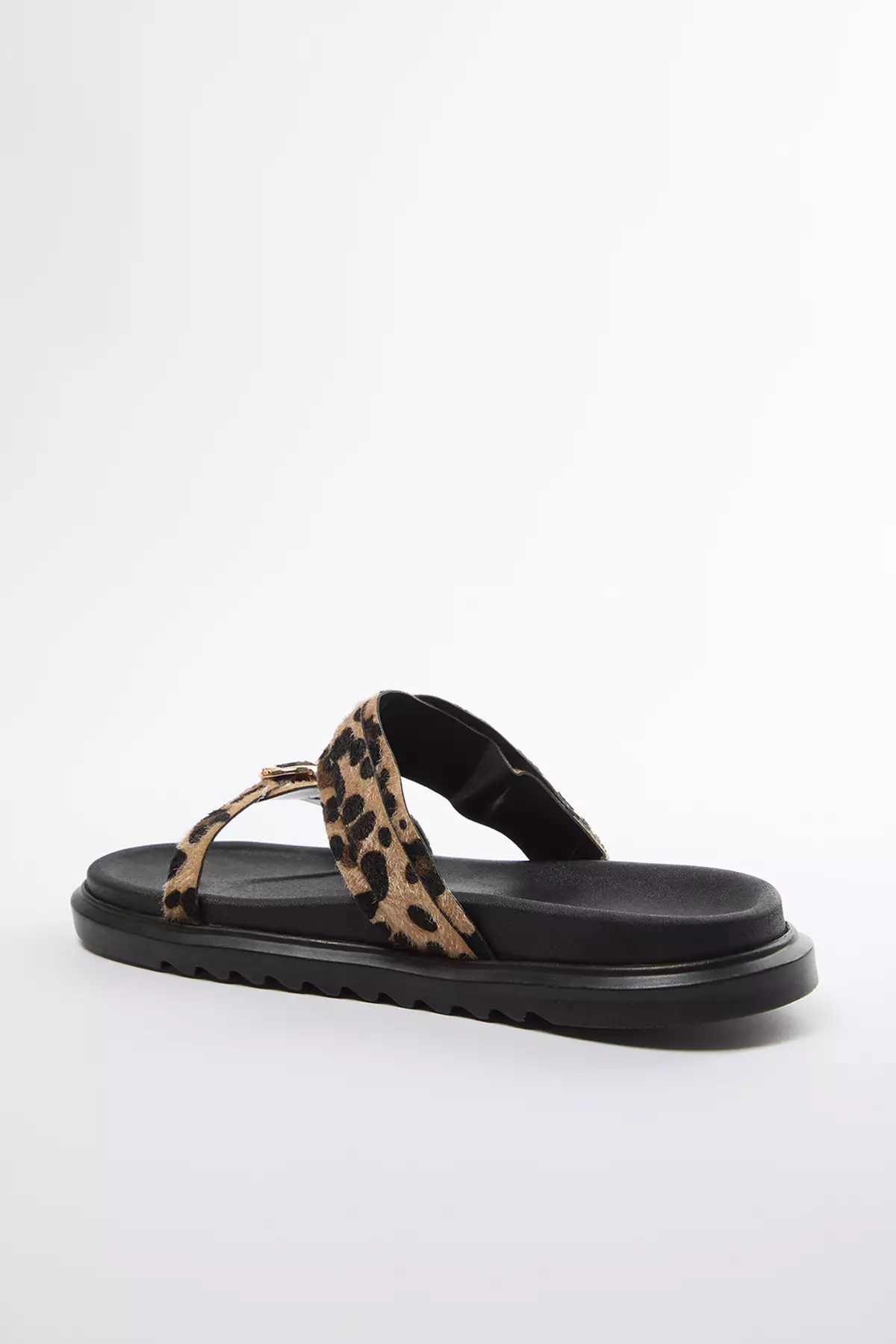 豹紋雙扣啡色厚底女士拖鞋 Takaw25Te00009