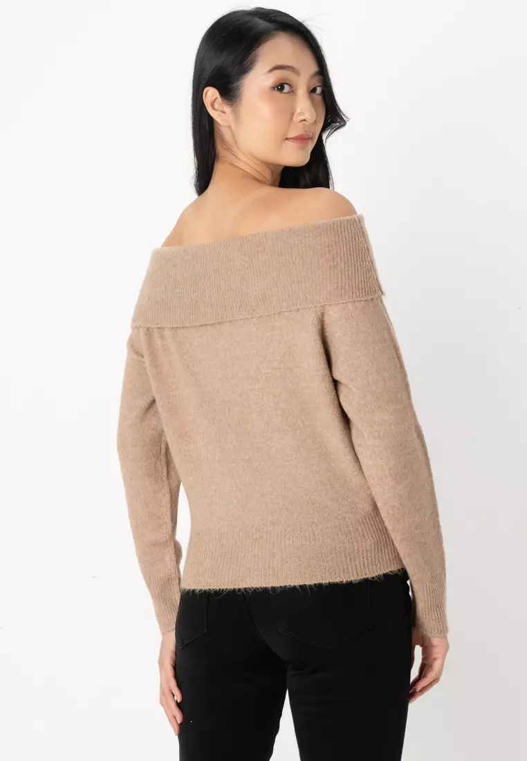 Stella Long Sleeve Off Shoulder Pullover