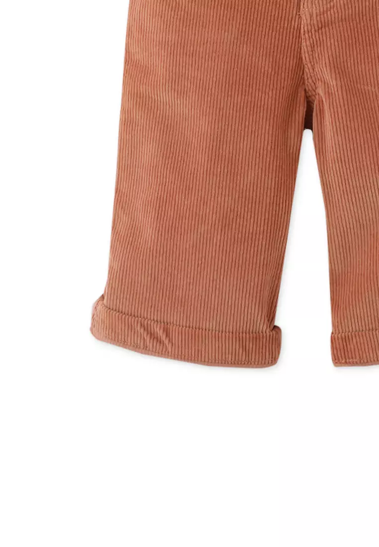Baby Girls Cord Pull On Pants With Pockets