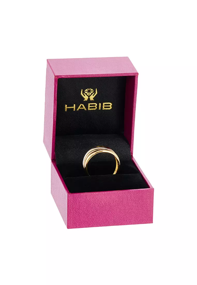 HABIB Oro Italia 916 Yellow, White and Rose Gold Ring GR57941224-TI (22K Gold)