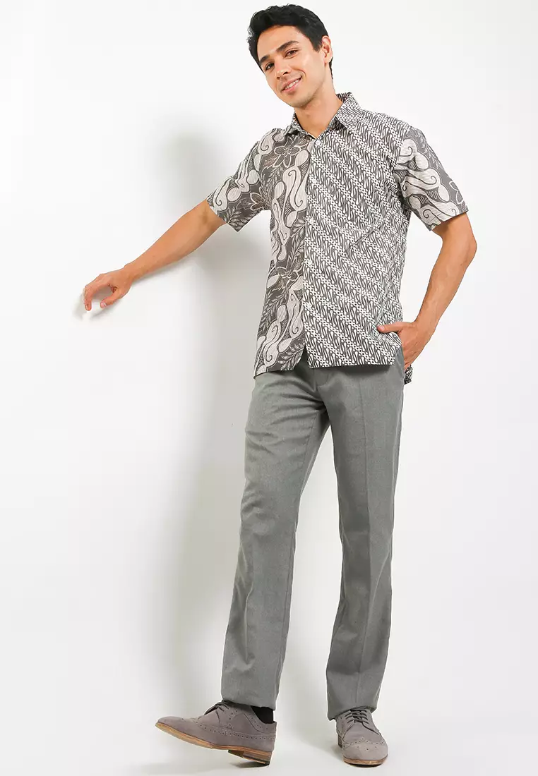 Seno Kemeja Batik Pria Premium Casual Modern Lengan Pendek