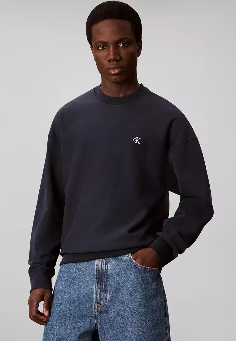Buy Calvin Klein Premium Terry Monogram Sweatshirt Calvin Klein