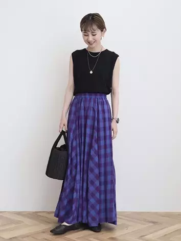 American Holic - Hori Gathered Flare Skirt Purple