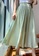 Sunnydaysweety green Spring and Summer Pearlescent Silk High Waist Midi Skirt A21031918GR 55E20AA932CC51GS_6