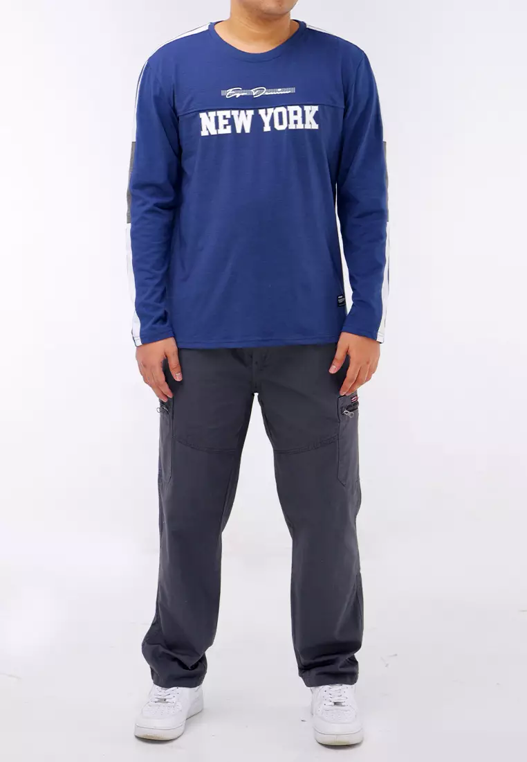 Round Neck Streaky Long Sleeve