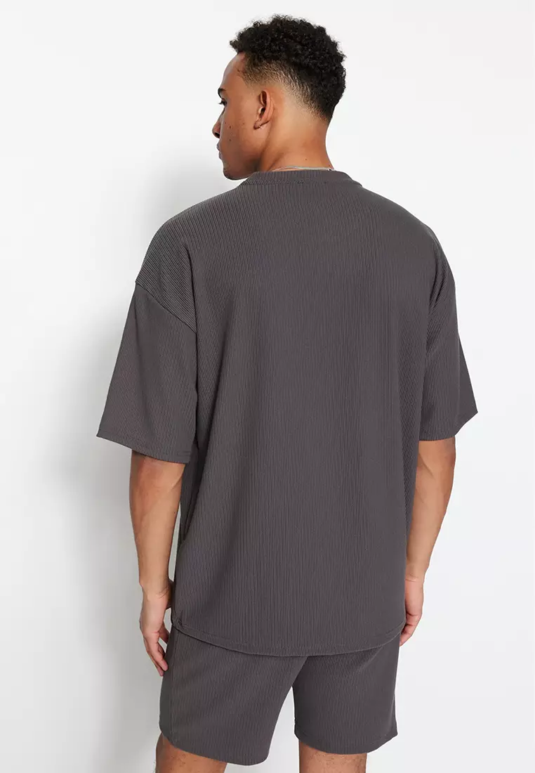 Crew Neck Textured T-Shirt