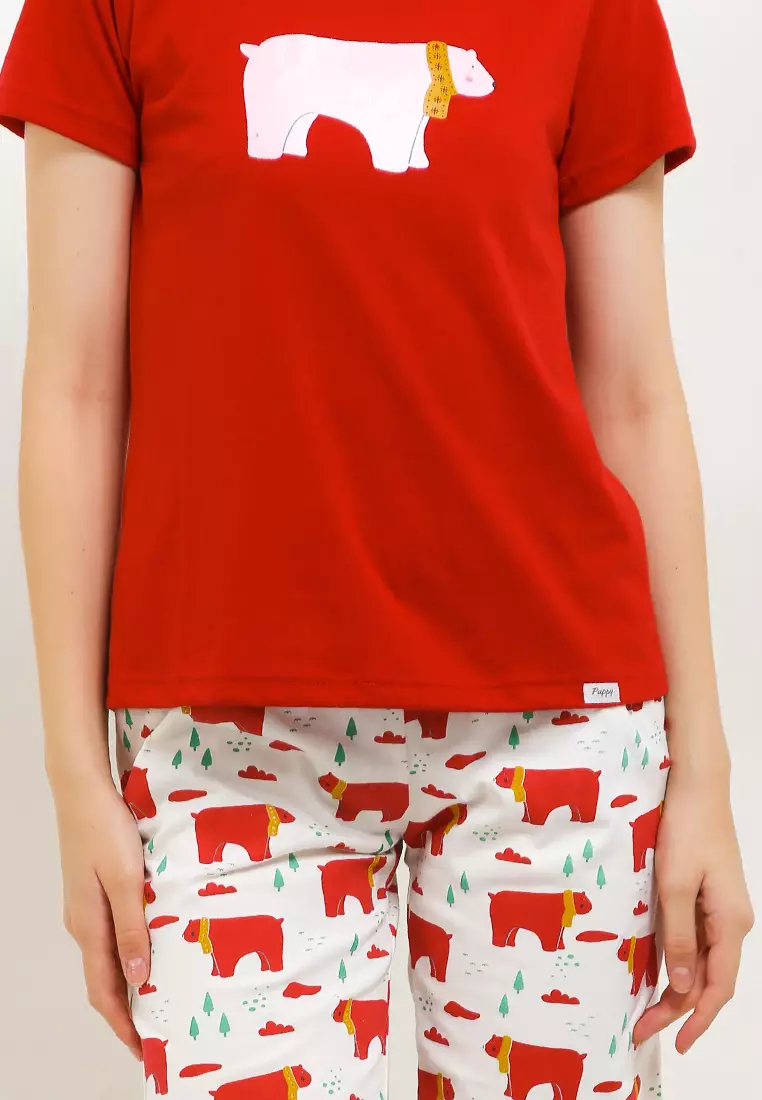 Pyjama Baju Tidur Short Sleeve Short Pants Sleepwear