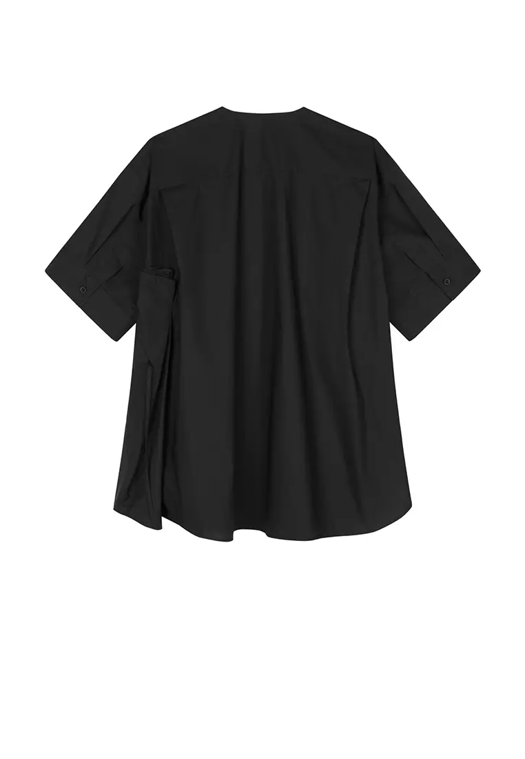 100% Cotton 3D Pattern Oversized Short-Sleeve Shirt