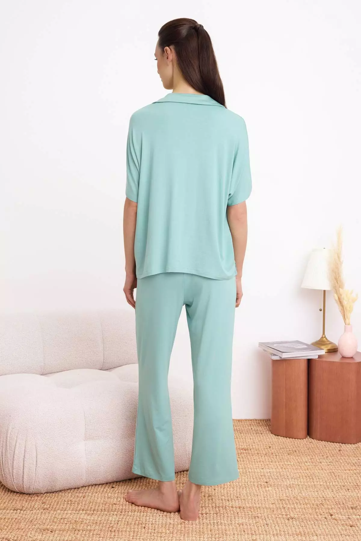 Mint Comfortable Fit Viscose Knitted Pajamas Set Thmss25Pt165