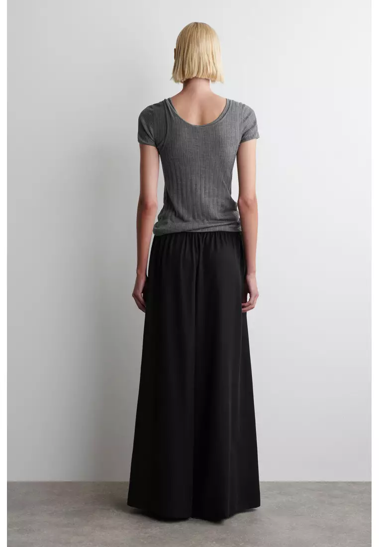TWILL PALAZZO TROUSERS