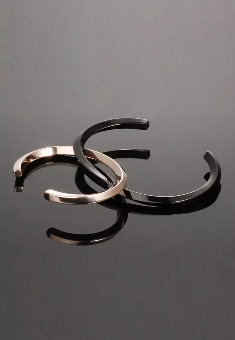 半開口情侶鈦鋼手鐲一對