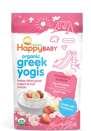 Happy Family Happy Family Happy Baby Organic Greek Yogis - Strawberry Banana, 28 g 30E6DES5C821A9GS_1