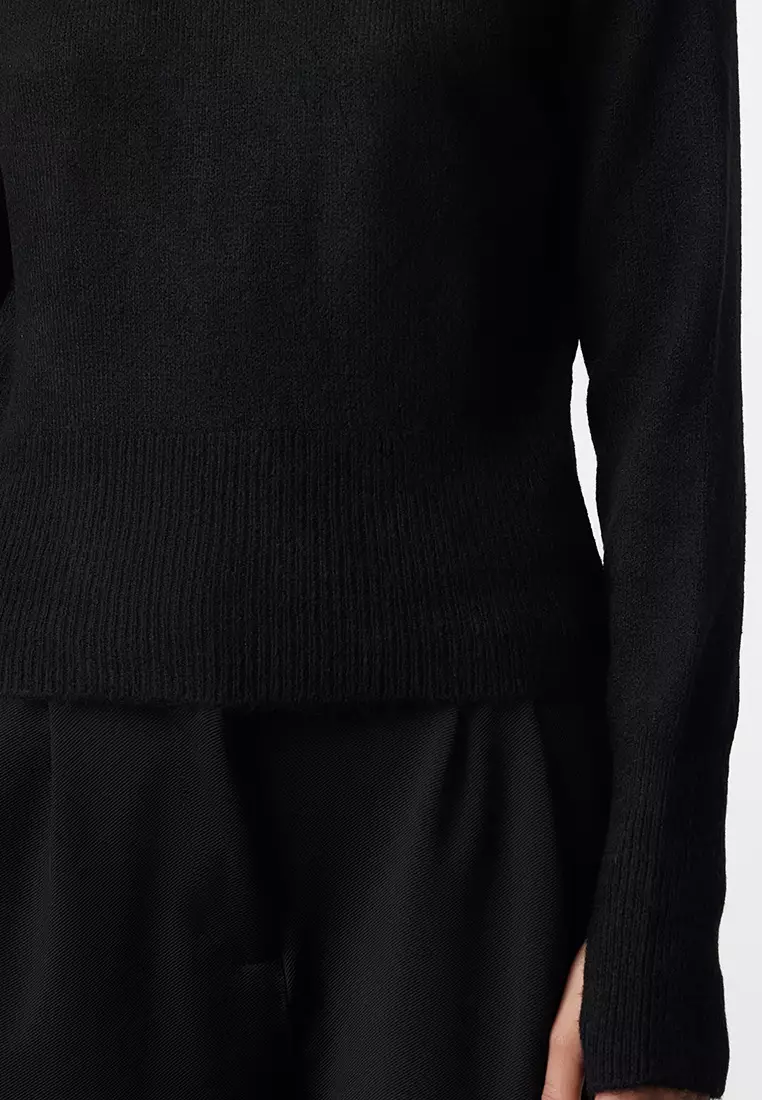 Raglan Sleeves Hooded Jumper