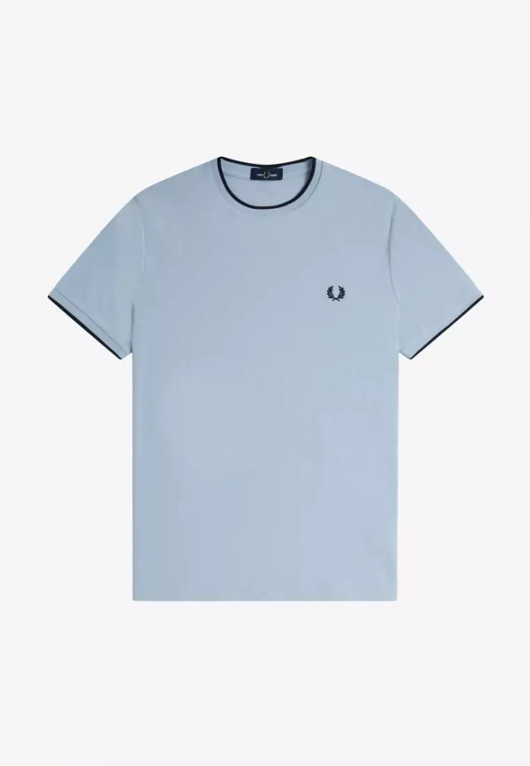 Buy Fred Perry Fred Perry M8585 Crepe Pique T-Shirt (Light Smoke