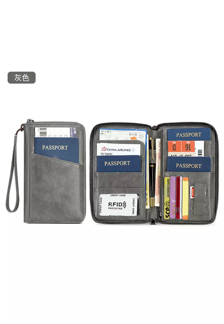 RFID防盜刷多功能長銀包護照夾
