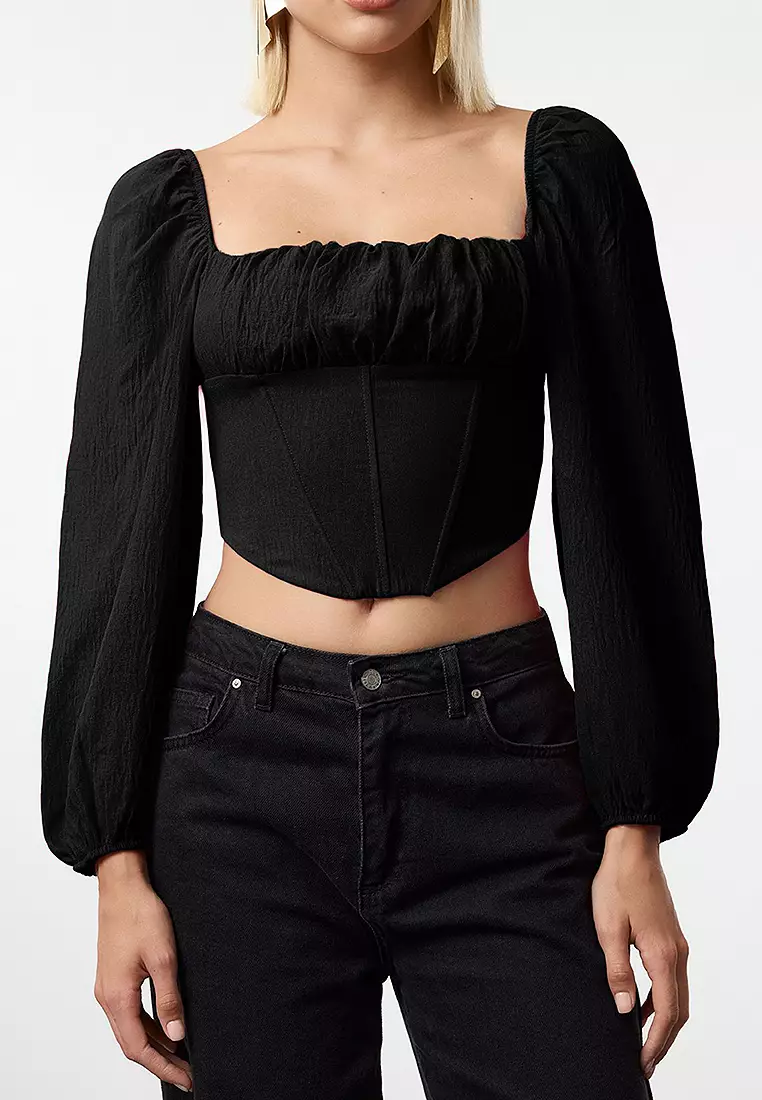 Shirred Crop Top