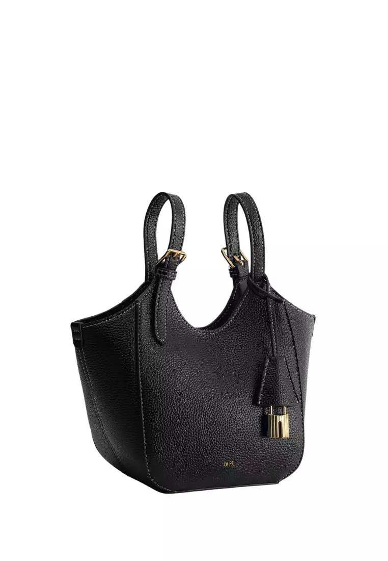 Ines Padlock Tote Bag - Black