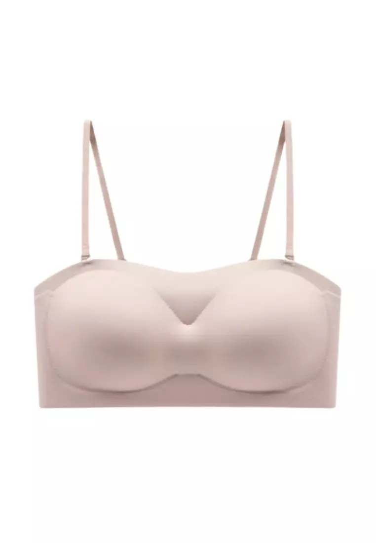 Mary Anti-slip Non Slip Strapless Wireless Thick Padded Push Up Bra in Nude 聚拢无肩带防滑内衣