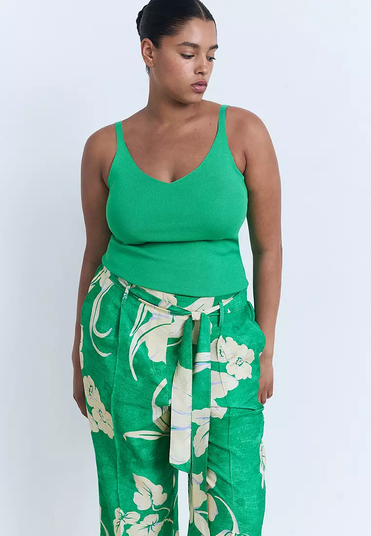 Printed Trousers With Belt